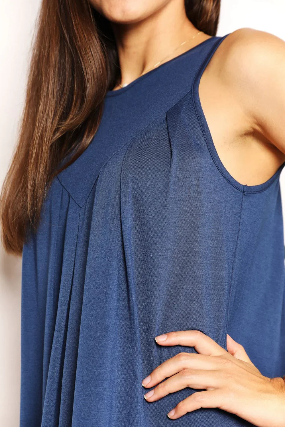 Perfee Round Neck Sleeveless Mini Dress - Eva's Edition