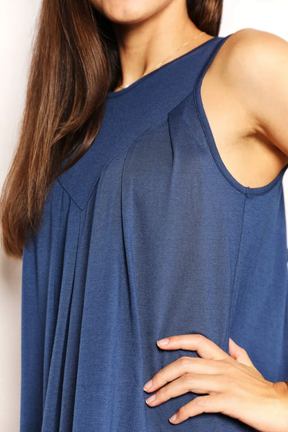 Perfee Round Neck Sleeveless Mini Dress - Eva's Edition