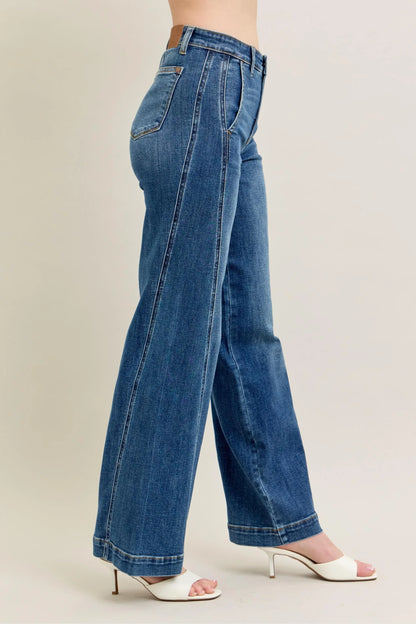High Waist Wide Leg Jeans Plus Size - Eva's Edition
