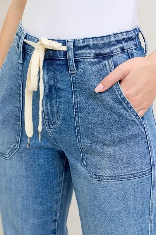 High Waist Denim Jogger Plus Size - Eva's Edition