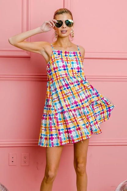 Colorfull Plaid Sleeveless Sun Dress - Eva's Edition