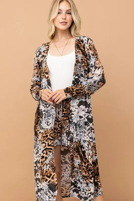 Animal Print Kimono and Shorts Set - Eva's Edition