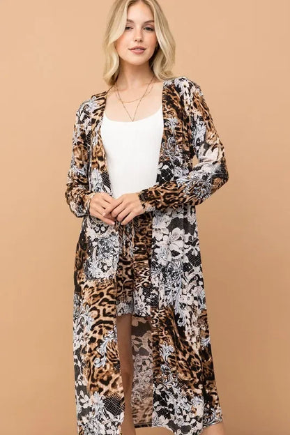 Animal Print Kimono and Shorts Set - Eva's Edition