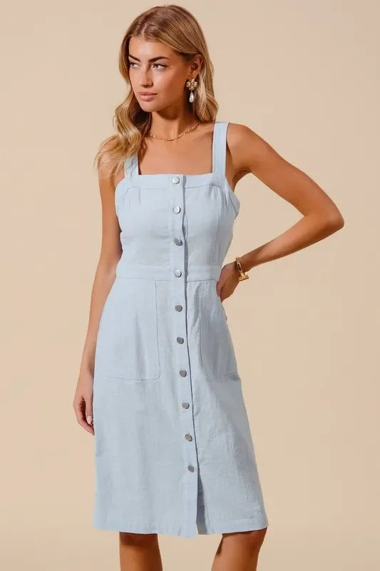 Front Pocket Pinafore Dress - Eva's Edition
