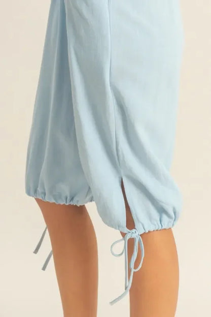 V-Neck Pocket Detail Side Tie Hem Romper - Eva's Edition