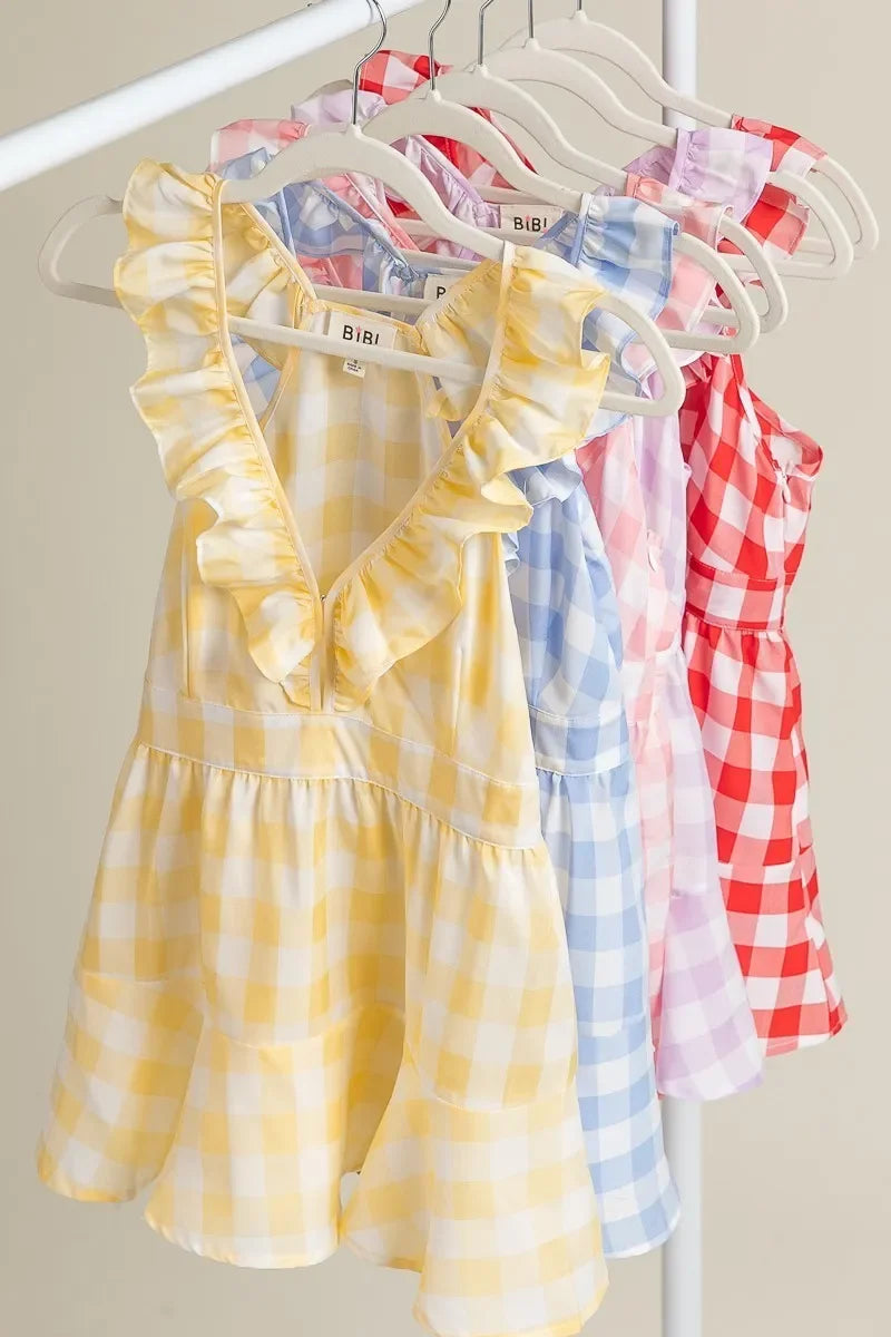 Sleeveless Check Plaid Peplum Top - Eva's Edition