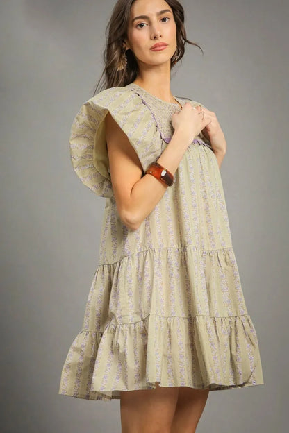 Cap Sleeve Tiered Mini Dress - Eva's Edition
