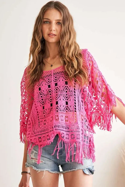 Fringed Hem Crochet Top - Eva's Edition