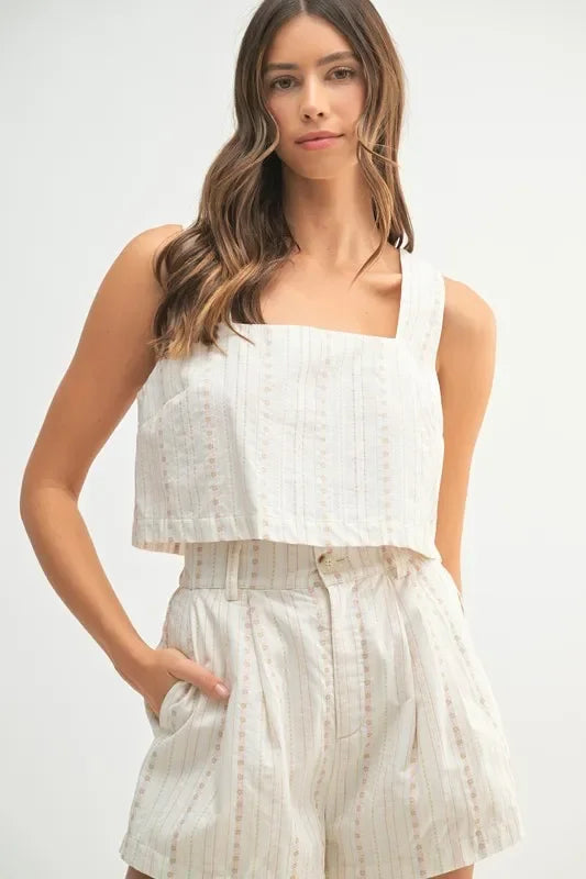 Square Neck Crop Top and Shorts Set - Eva's Edition