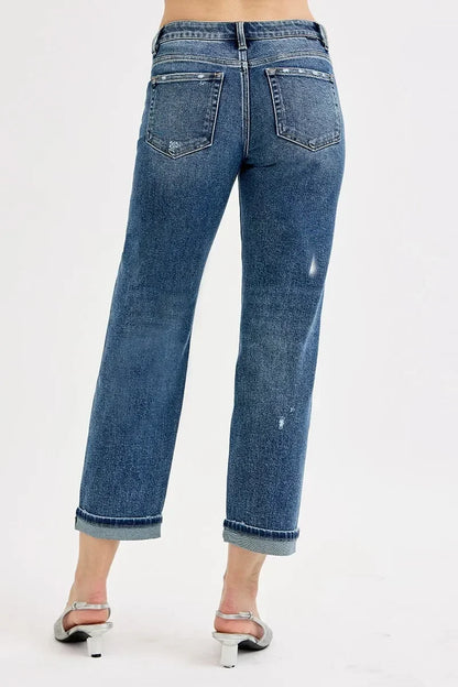 Low Rise Crop Boyfriend Jeans Plus Size - Eva's Edition