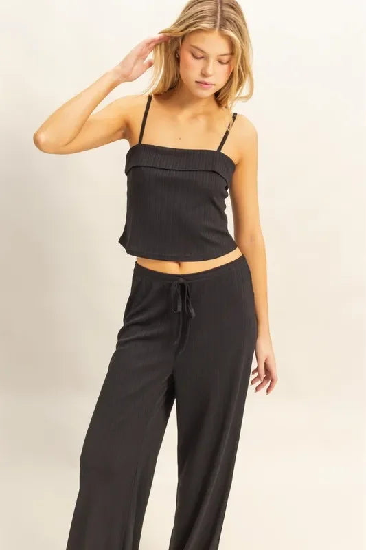 Rib Knit Cami Top and Pants Set - Eva's Edition