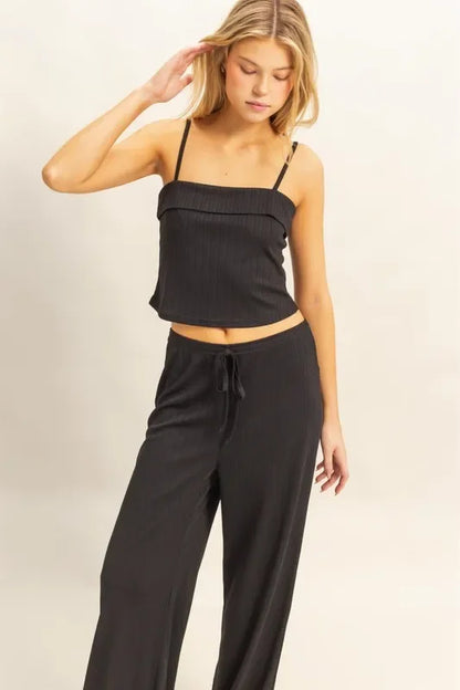 Rib Knit Cami Top and Pants Set - Eva's Edition
