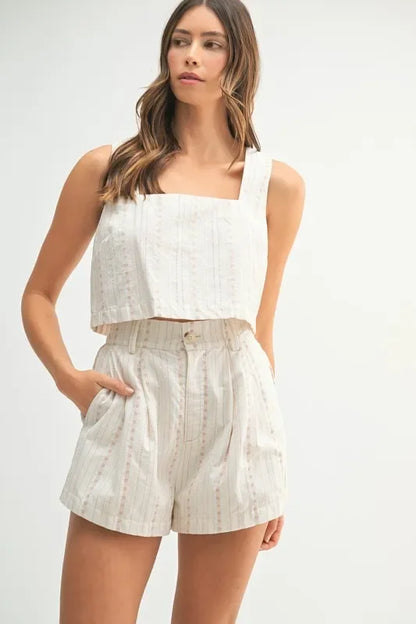 Square Neck Crop Top and Shorts Set - Eva's Edition