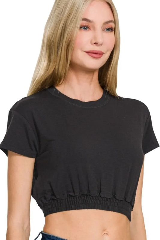 Elastic Hem Crop Top - Eva's Edition