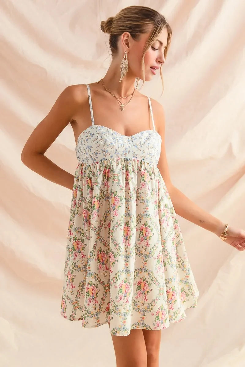 Floral Print Sleeveless Mini Dress - Eva's Edition