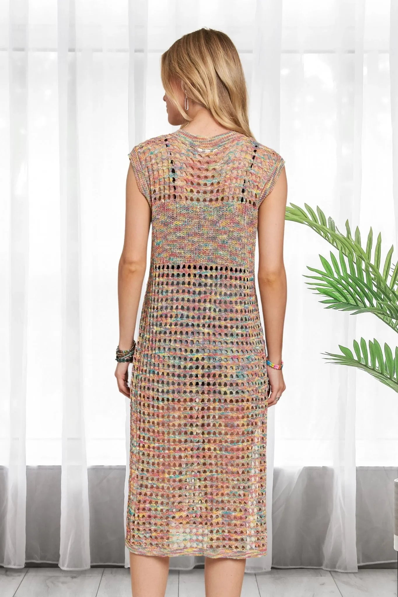 Multi Color Crochet Tunic Top - Eva's Edition
