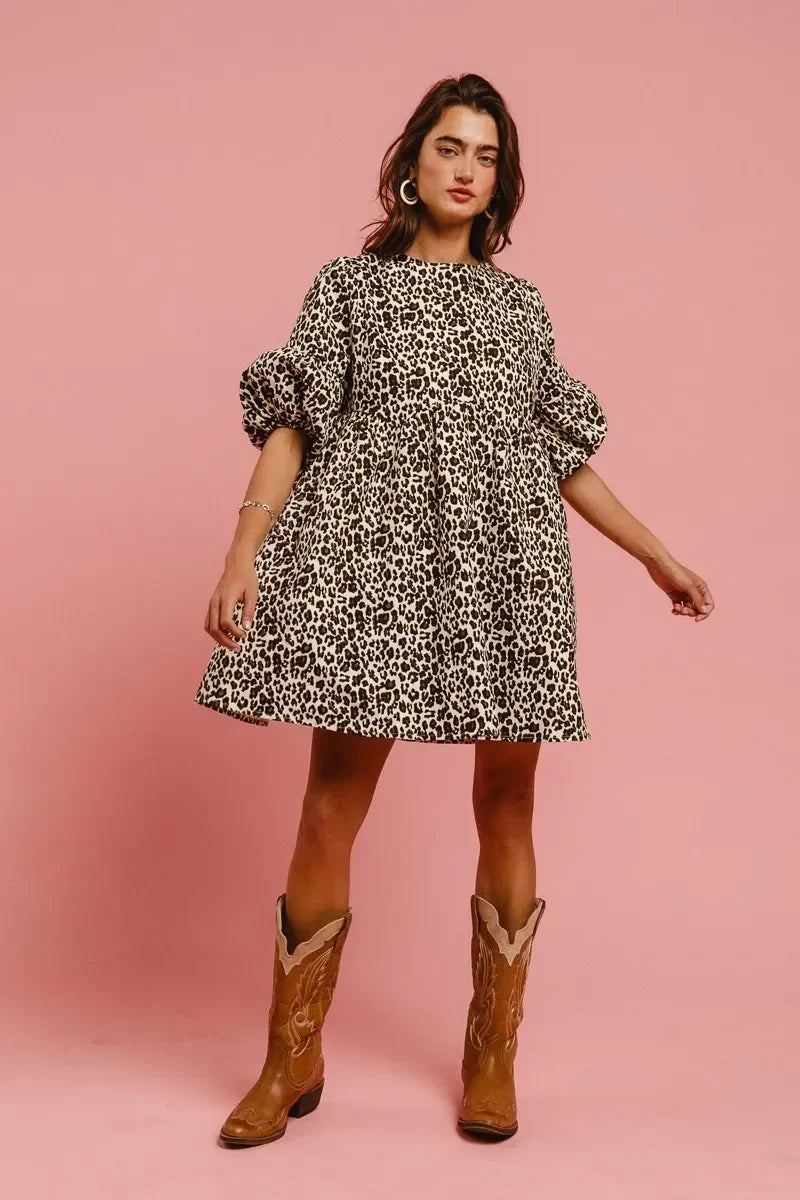 Leopard Denim Dress - Eva's Edition