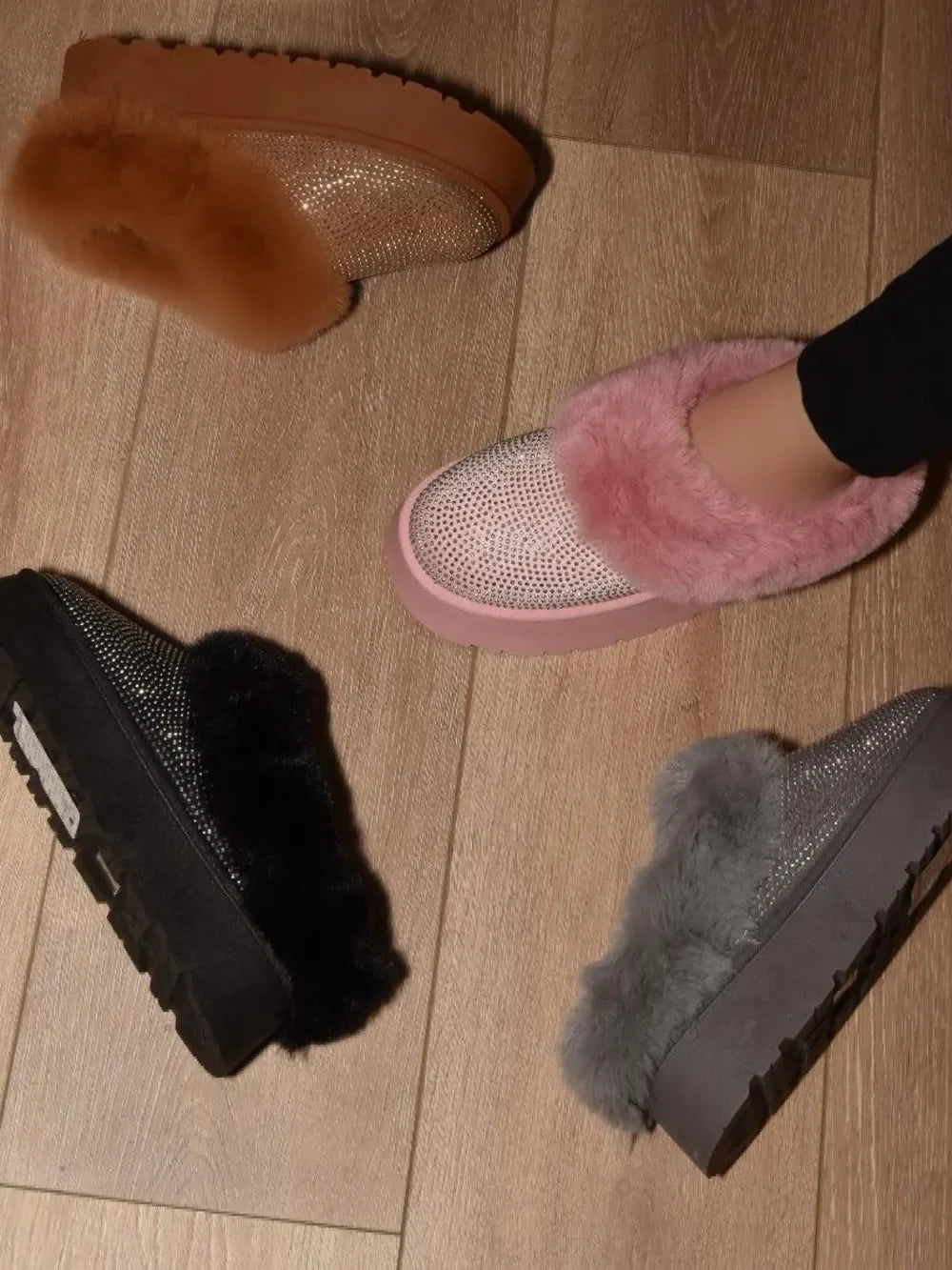 Faux Fur Platform Booties - Eva's Edition