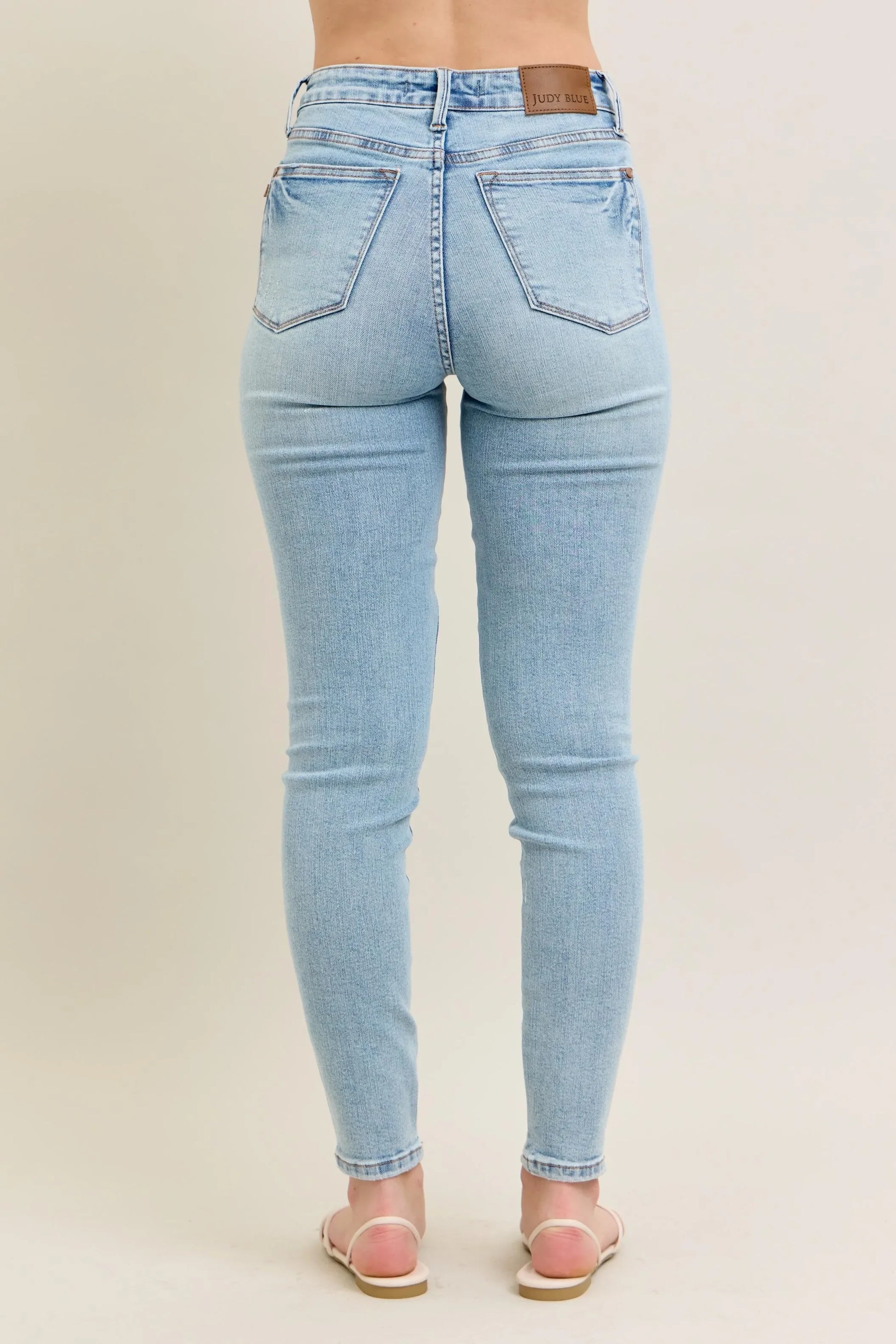 Tummy Control Vintage Wash Skinny Jeans Plus Size - Eva's Edition