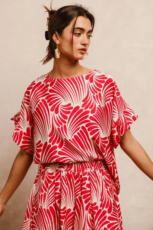 Woven Ruffled Sleeves Top - Eva's Edition