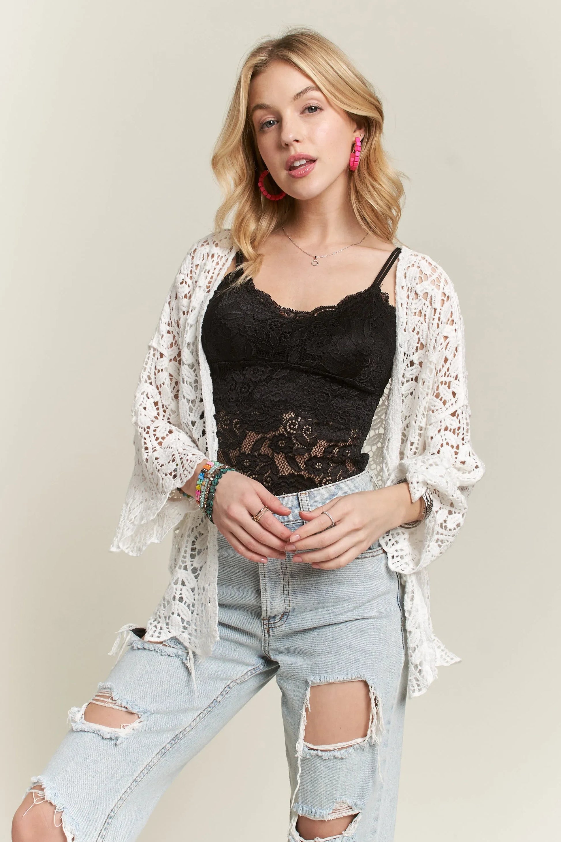 Leaf Pattern Crochet Cardigan - Eva's Edition