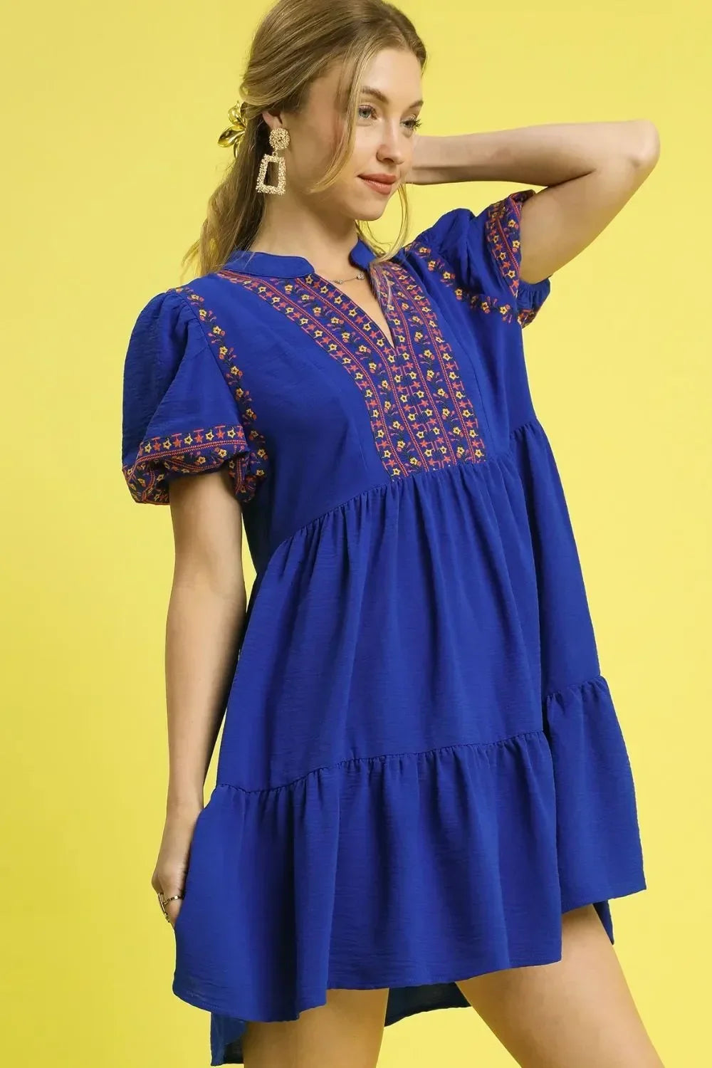 Puff Sleeve Mini Dress - Eva's Edition