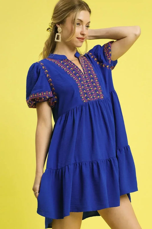 Puff Sleeve Mini Dress - Eva's Edition