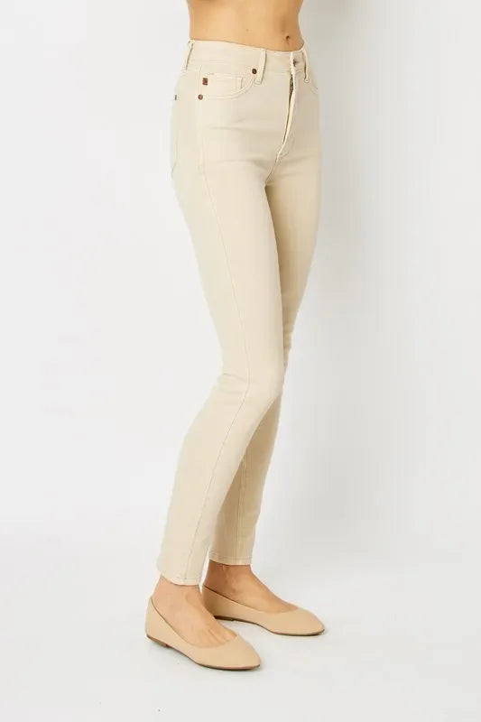 Garment Dyed Tummy Control Skinny Jeans - Eva's Edition