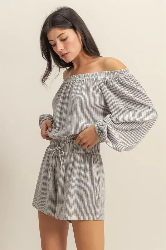 Off Shoulder Top and Shorts Set - Eva's Edition