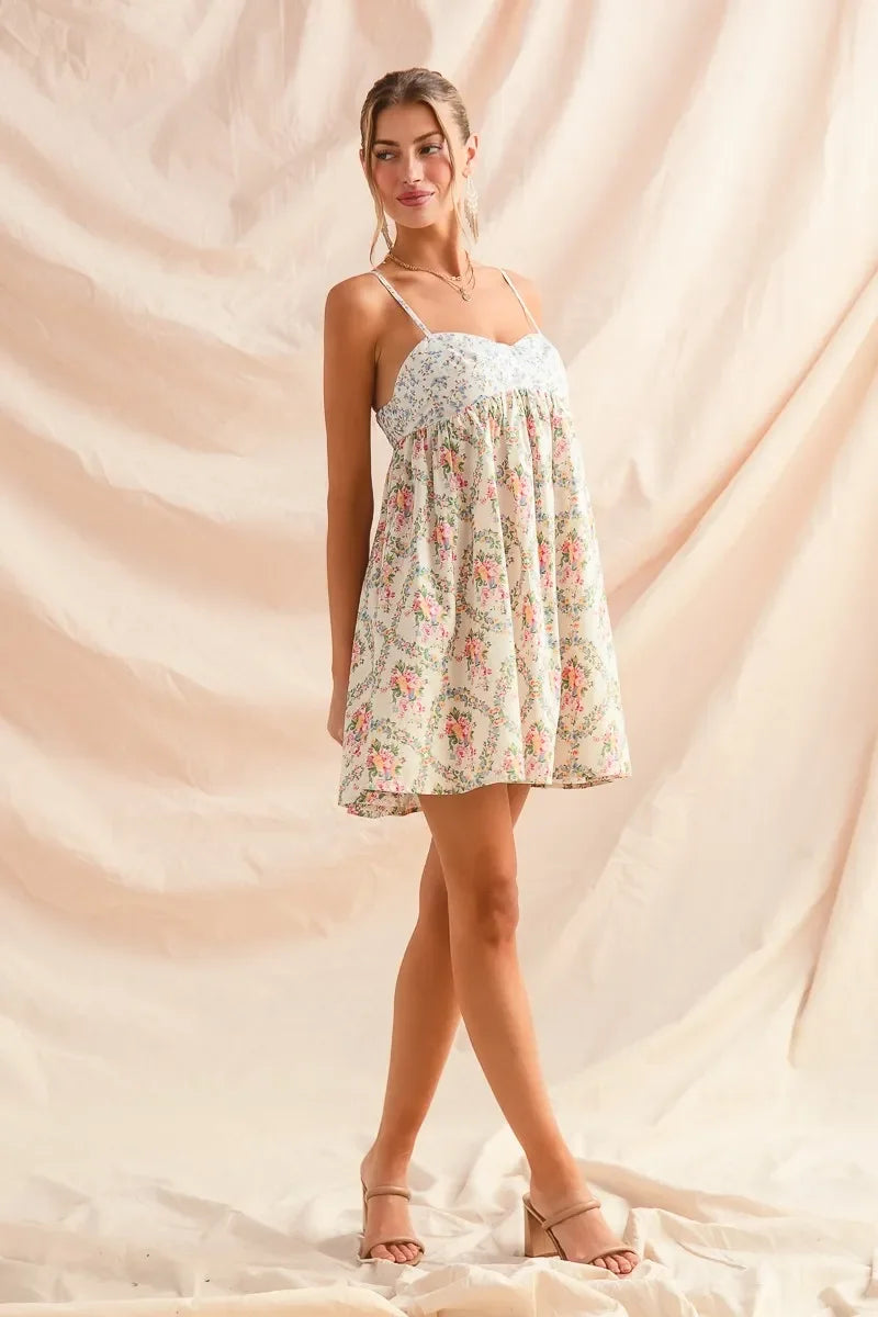 Floral Print Sleeveless Mini Dress - Eva's Edition