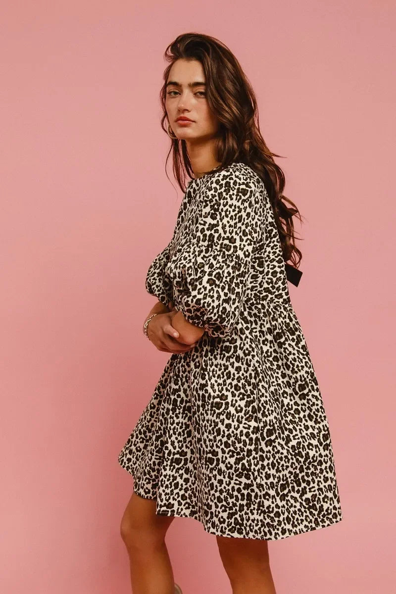 Leopard Denim Dress - Eva's Edition