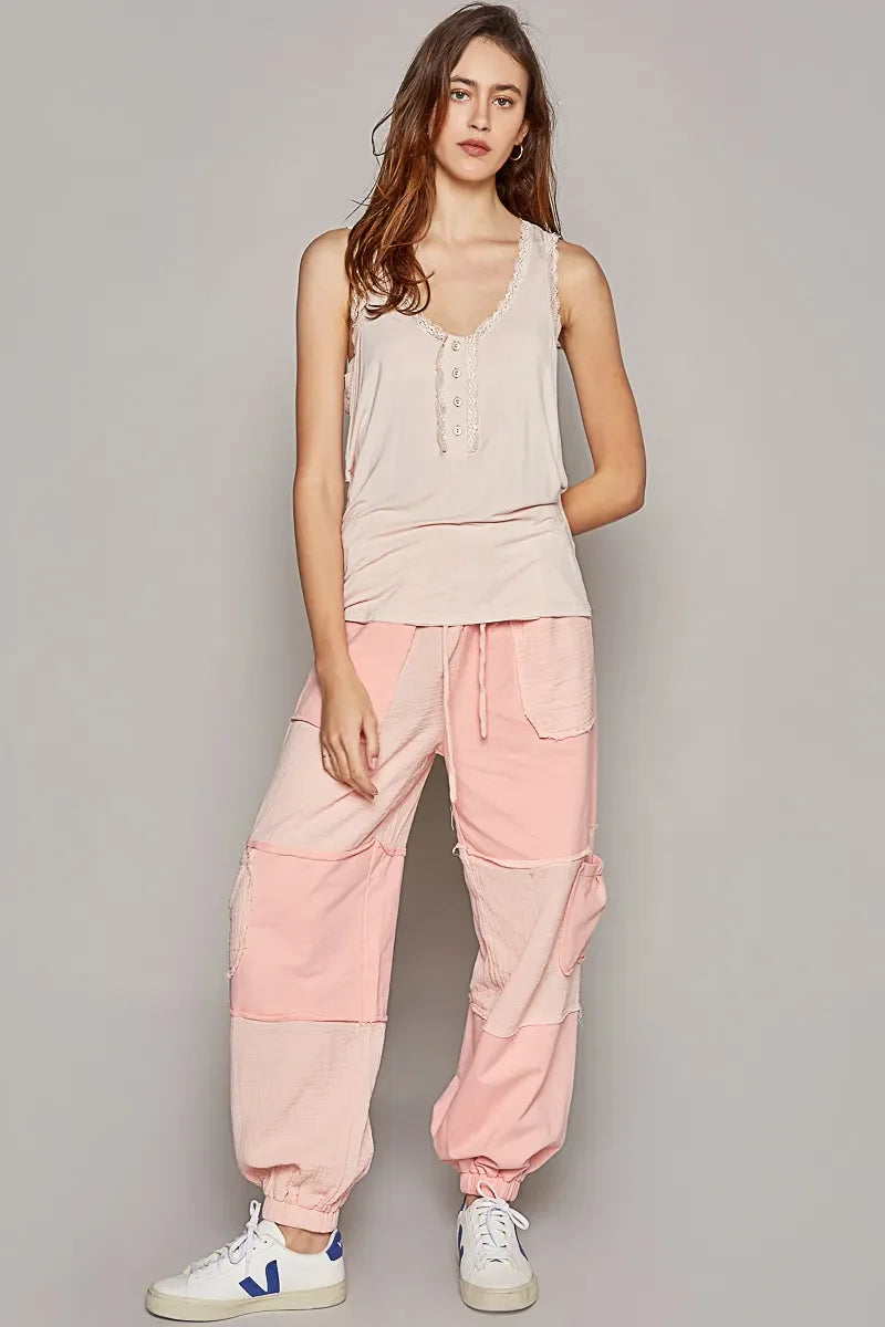 V-Neck Cutout Tank with Trim Detail - Eva's Edition