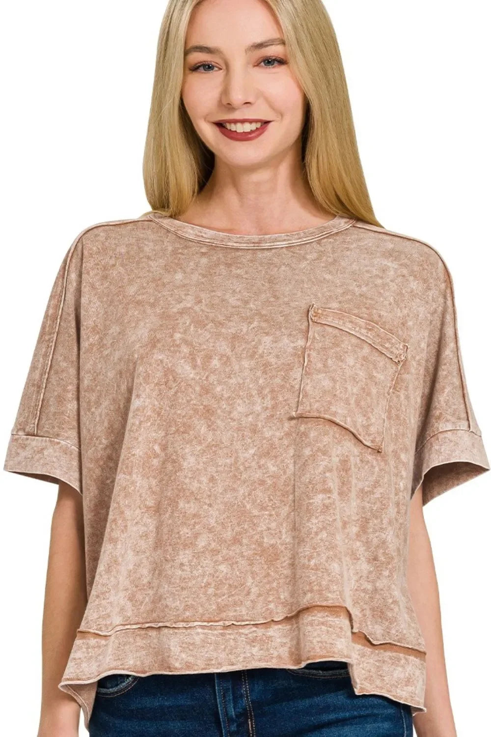 Snow Washed Oversized Crop Box Tee - Eva's Edition