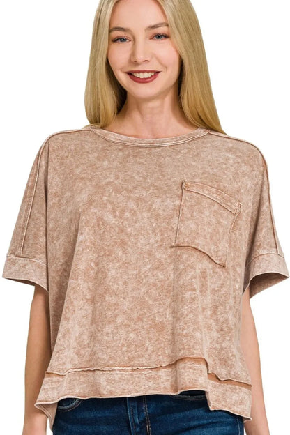 Snow Washed Oversized Crop Box Tee - Eva's Edition