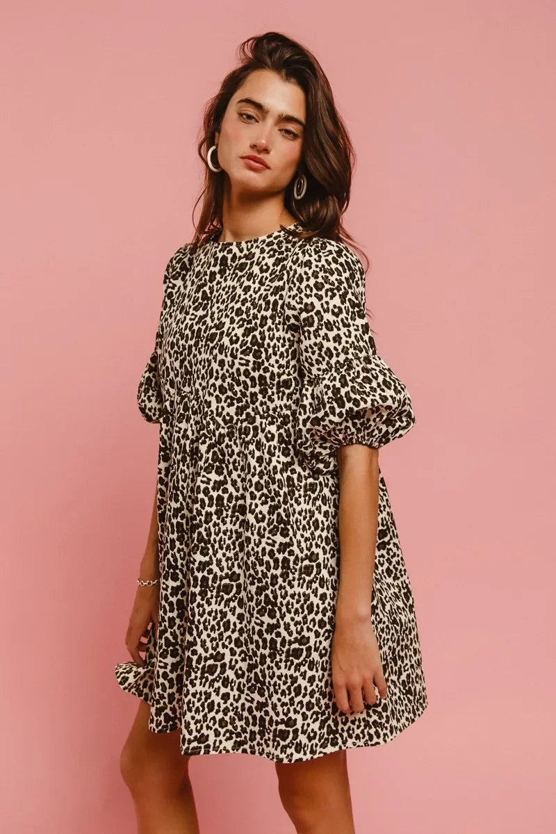 Leopard Denim Dress - Eva's Edition