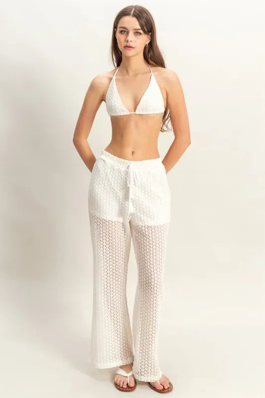 Crochet Bra and Drawstring Pants Set - Eva's Edition