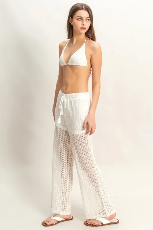 Crochet Bra and Drawstring Pants Set - Eva's Edition