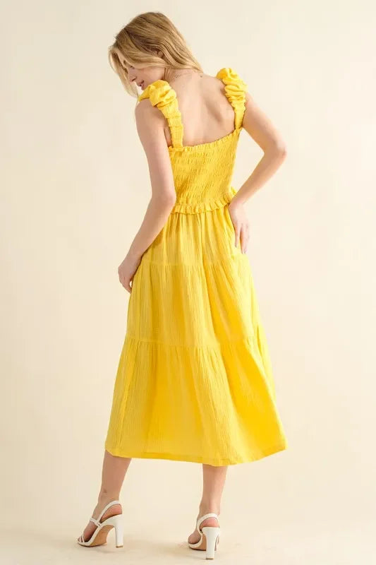 Shoulder Straped Detail Midi Dress - Eva's Edition