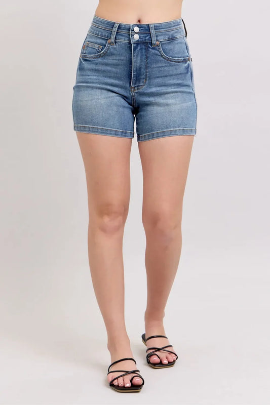 High Rise Tummy Control Denim Shorts - Eva's Edition