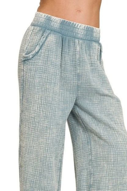 Double Gauze Elastic Band Waist Pants - Eva's Edition