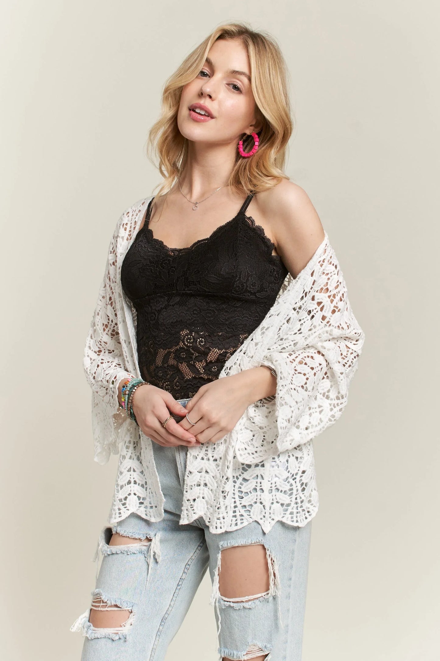 Leaf Pattern Crochet Cardigan - Eva's Edition