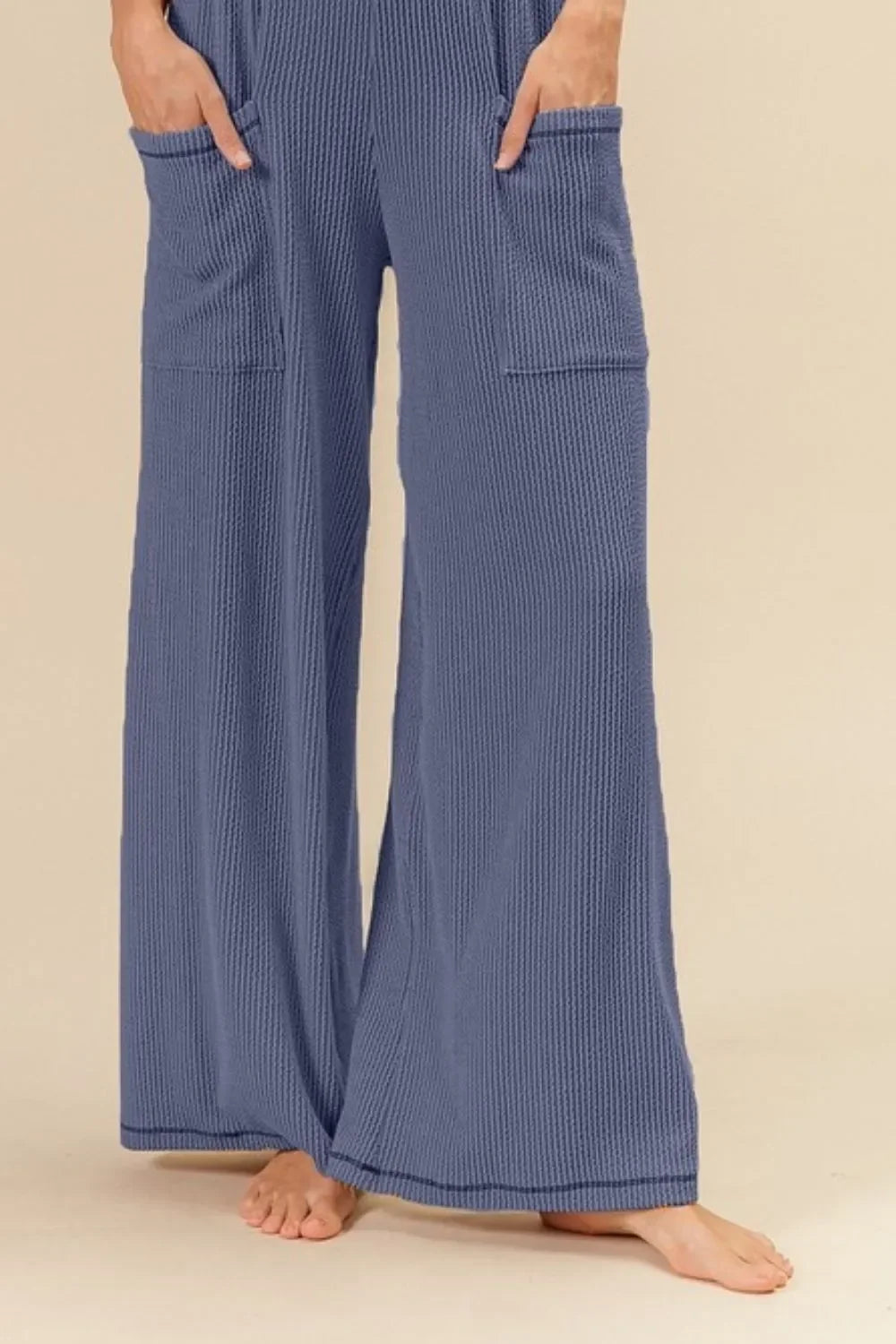 2tone Cord Rib Waist Band Side Pocket Pants - Eva's Edition