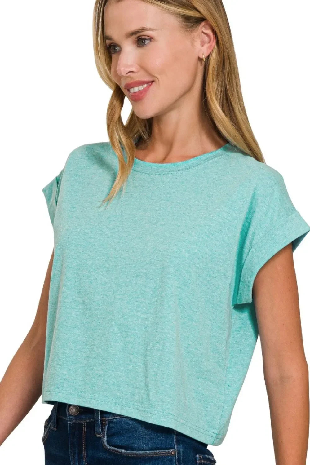 Rolled Sleeve Crop T-Shirt - Eva's Edition