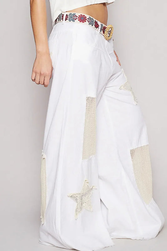 Star Patch Wide Leg Pants - Eva's Edition