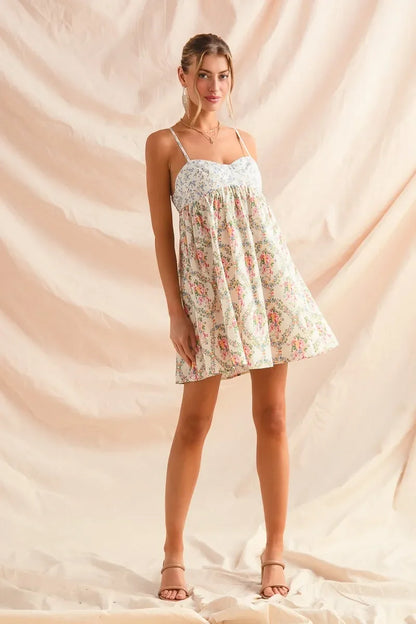 Floral Print Sleeveless Mini Dress - Eva's Edition