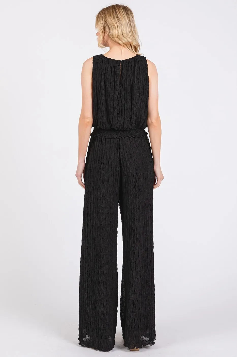 Textured Stretchy Crop Tank and Pants Set - Eva's Edition