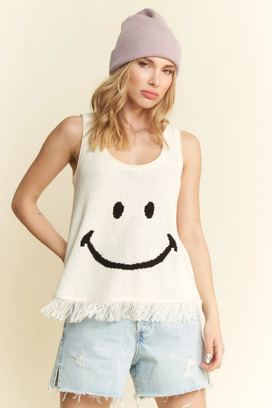 Smiley Fringe Hem Tank Plus Size - Eva's Edition
