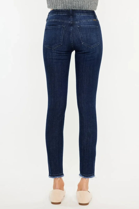 High-Rise Slim Fit Raw Hem Ankle Jeans - Eva's Edition