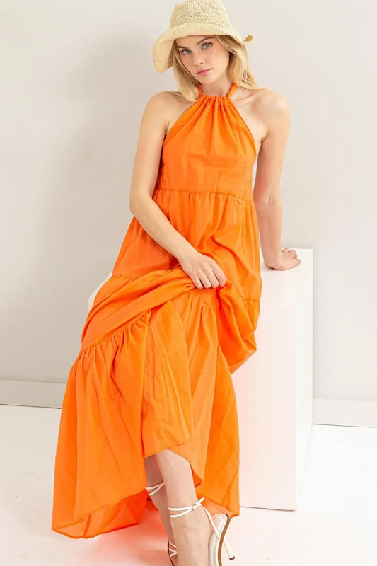 Halter Neck Cover Up Maxi Dress - Eva's Edition