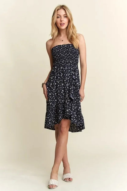 Smocked Floral Tube Dress with Pockets - Eva's Edition